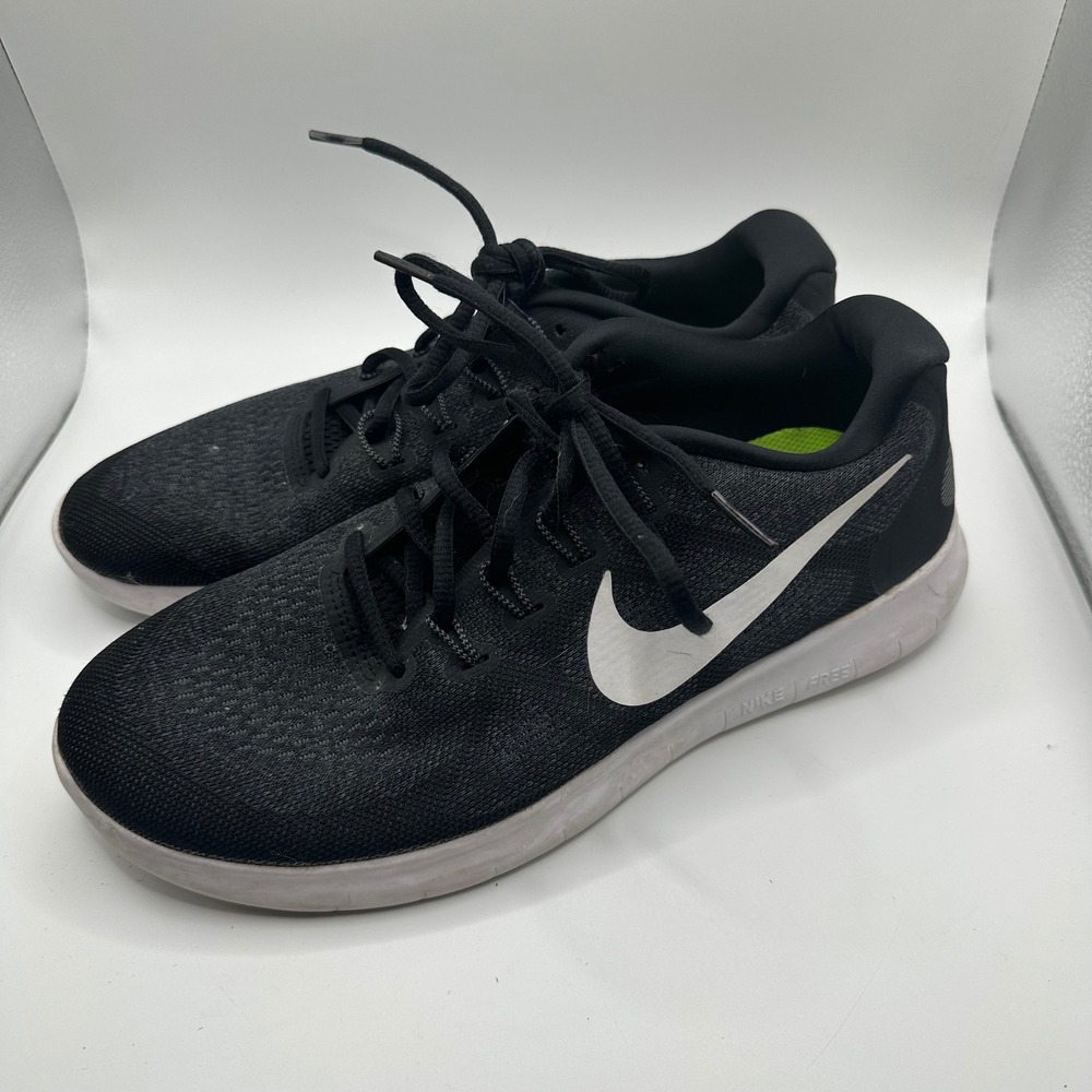 Nike Free RN Mens Running Shoes Black White Size 9 US 8 UK 42.5